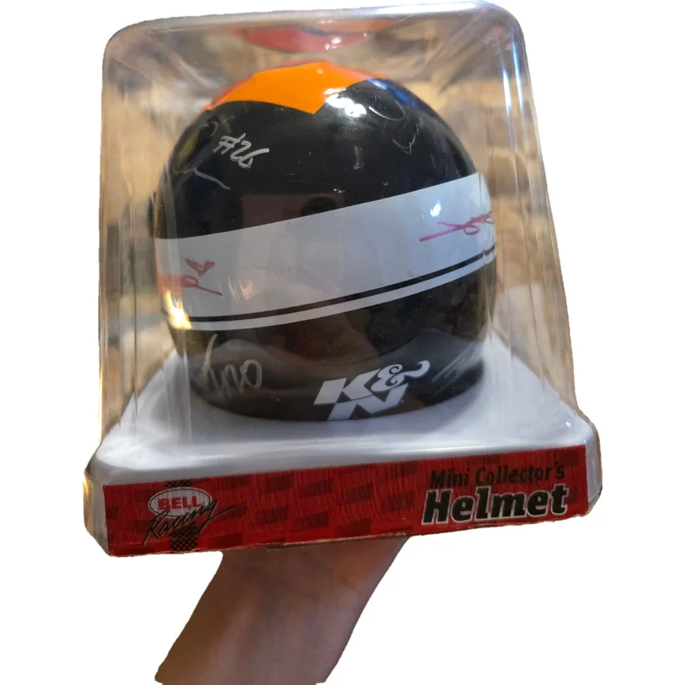 Bell Racing K&N Mini Collector's Helmet Signed 9 Autographs IndyCar